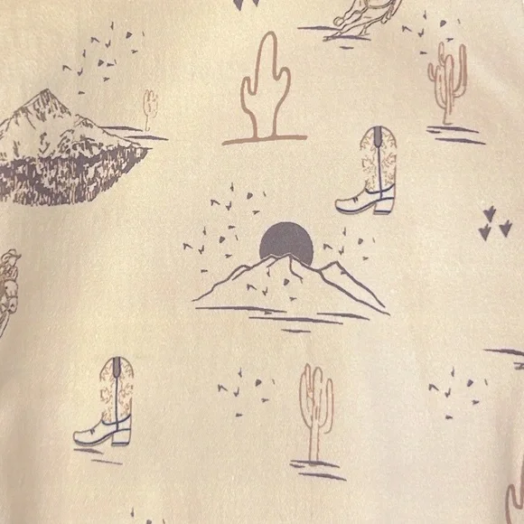 Rockin’ C Western Print Pull-on Stretch Bell Bottom Pants Size Medium - Picture 3 of 11